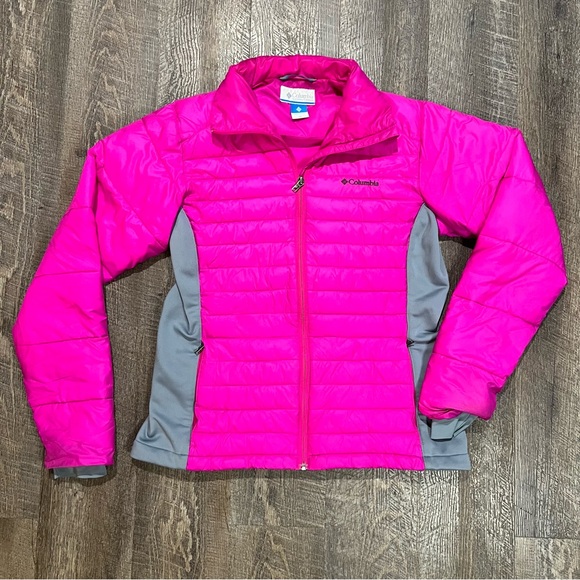 Columbia Women’s Pink & Gray Insulated Puffer Jacket – Size Medium M - Picture 1 of 6